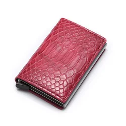 Unisex RFID ID Card Holder PU Leather High Quality Card Wallet Aluminum Card Holder Box Slim Mini Business Card Case Unisex RFID ID Card Holder PU Leather High Quality Card Wallet Aluminum Card Holder Box Slim Mini Business Card Case