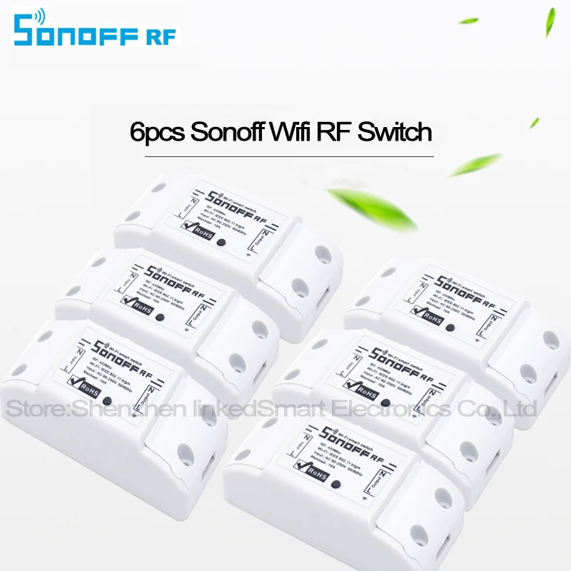 Интеллектуальный Wi Fi выключатель ITEAD Sonoff 6 шт. беспроводной пульт дистанционного