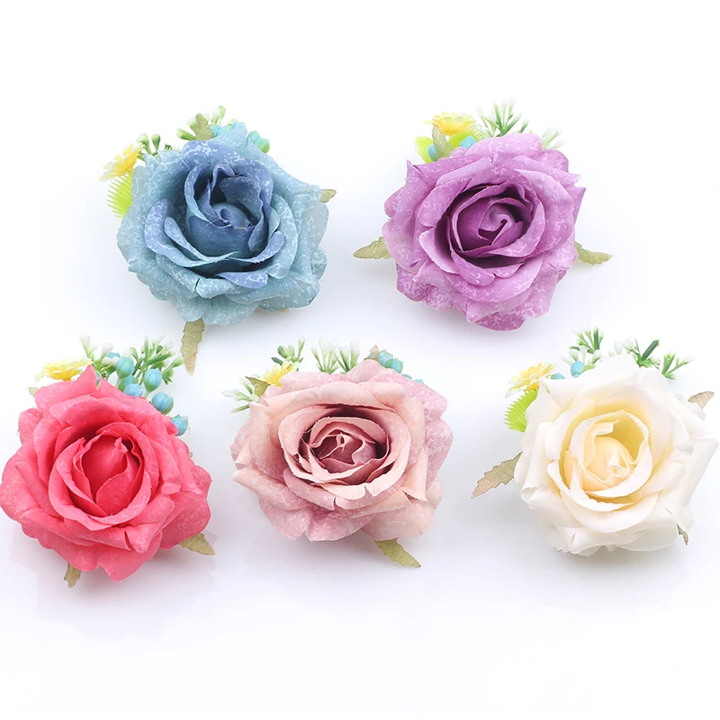 

5 Colors Rose Flower Hair Clips Hairpins ornaments Bridal Wedding Dress Brooch Barrette Hair Accessories For Women Wholesale