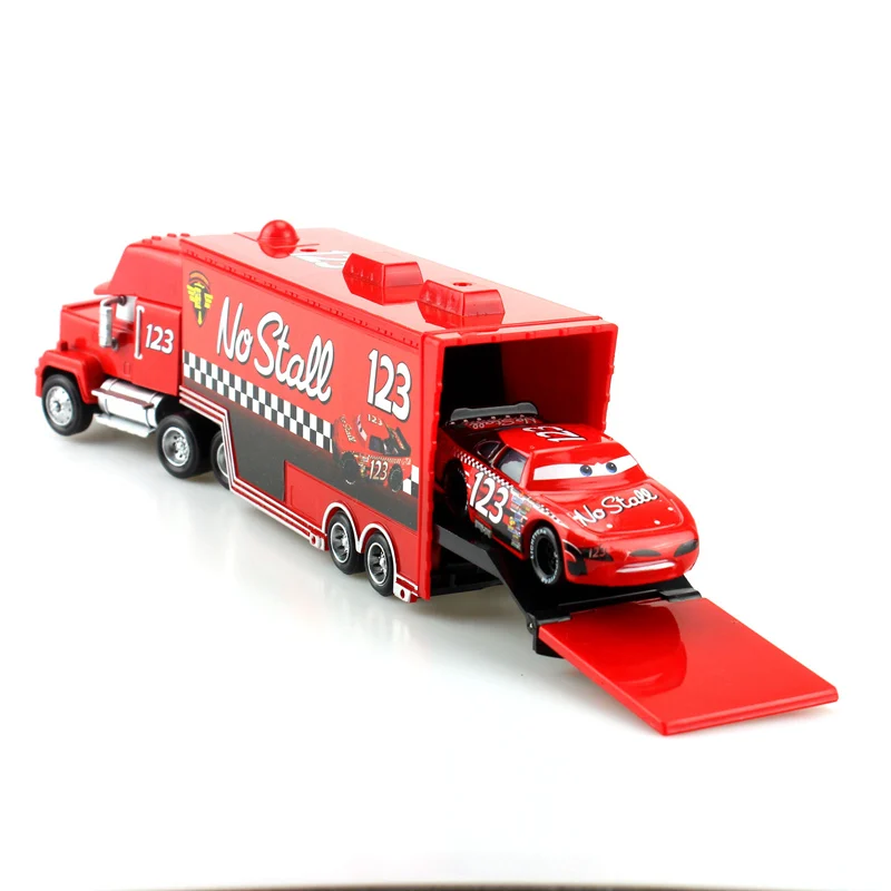 2 шт./лот Дисней Pixar Cars Toys No.123 гоночный автомобиль Mack Uncle 1:55 литой под давлением