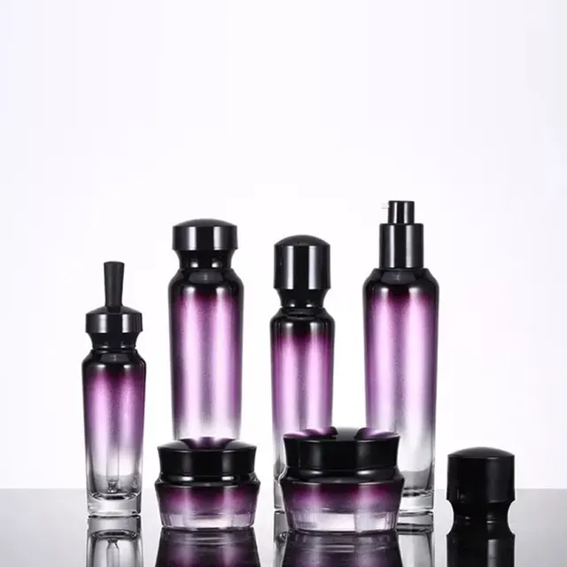 Fresh Style Purple Serum Package Beauty Spray Pet Bottle 60ml 100ml Lotion  Pump Cosmetics Skincare Packaging Cream Jar Set - China Brush Pumphead,  Facial Massage Bottle