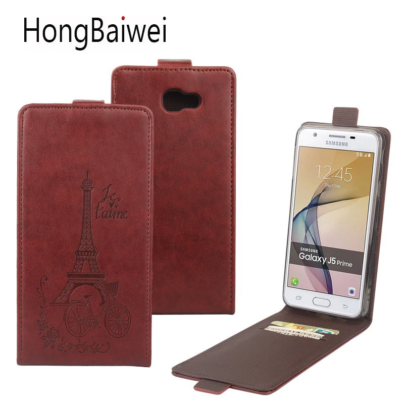 

HongBaiwei for Samsung Galaxy J5 Prime Case Cover Printed Eiffel Tower Leather Wallet Card Holder Flip Phone Case