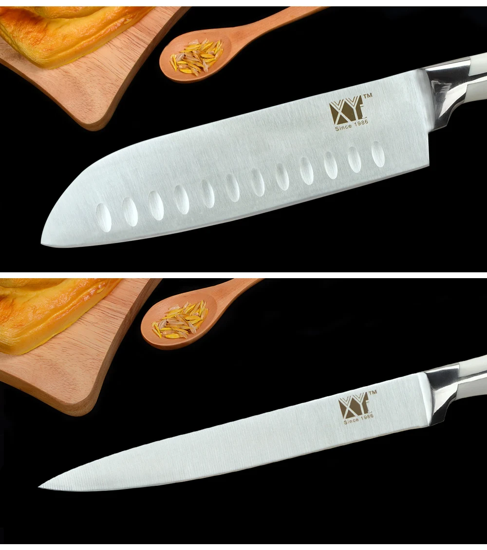 Кухонный нож XYj из нержавеющей стали 3," 5" " 8" " 8" дюймов, кухонные ножи Santoku, Кливер, ножи для нарезки, качественный Подарочный нож