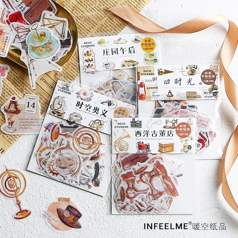 

Time and spaceDIY cute fun retro sticker album diary calendar scrapbook decorative stickers student stationery office supplies