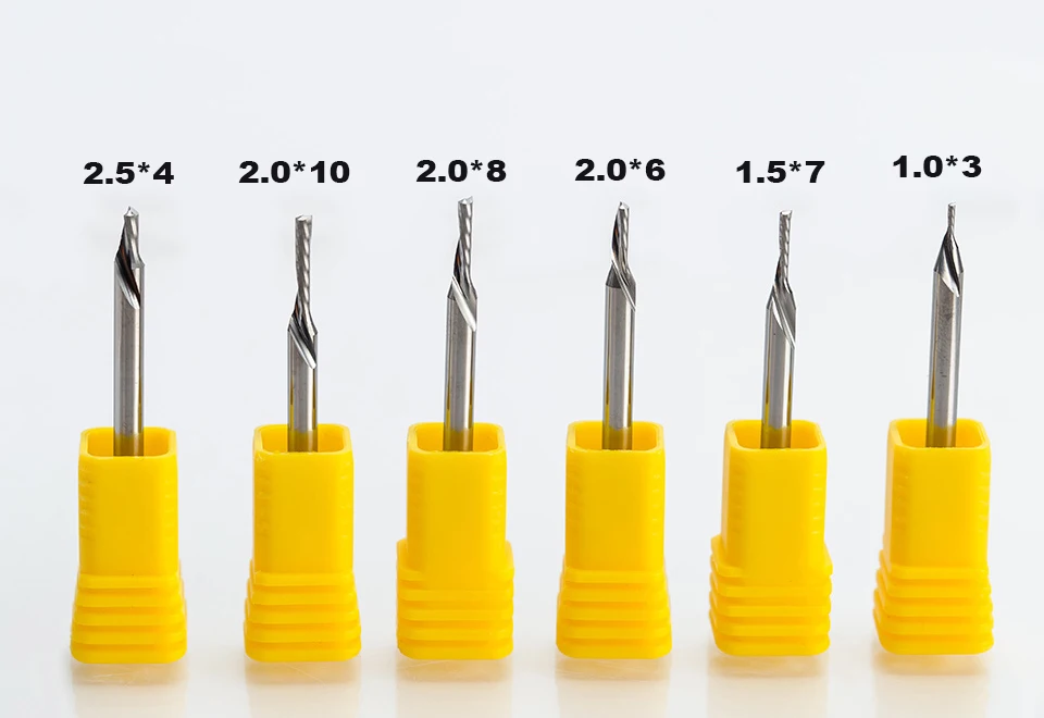 HUHAO 2 шт./лот хвостовик 3,175 мм левая спиральная фреза 1 фреза Карбид ЧПУ Концевая фреза инструмент Аксессуары