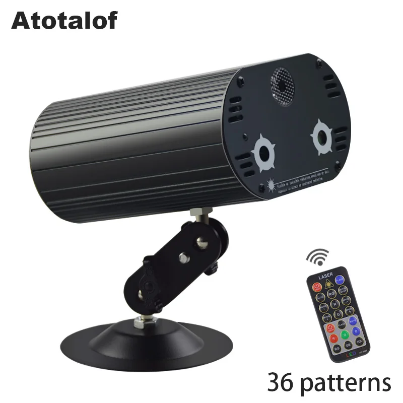 

Atotalof Professional LED Stage Light RGB Laser light Mini 36in1 Effect Pattern Indoor Disco Projector for KTV Home Party Bar
