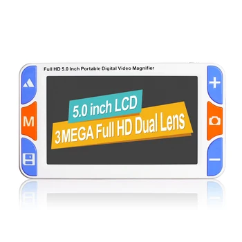 2018 Latest electronic video magnifier low vision reading aid magnifier dual lens 5.0 HD LCD screen TV output Voice 26 modes 4 viewing modes wired mouse model of electronic typoscope for senior citizens vision impared tv magnifier