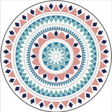 Этнический стиль розовый геометрический цветочный узор Круглый ковер ковры для гостиной детский игровой коврик мягкий коврик для гардеробной