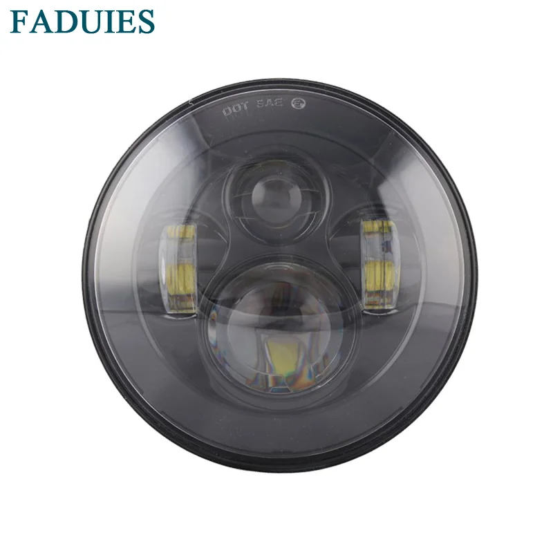 FADUIES 1Psc черный 7-дюймовый круглый проектор для мотоциклов Hi/Lo луч фара для Harley Motorcycl светодиодный налобный фонарь