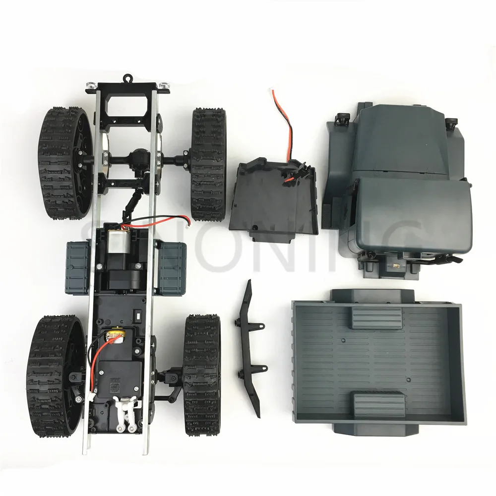  All-terrain rubber track wheel robot chassis military truck 4WD climbing DIY modified car kit