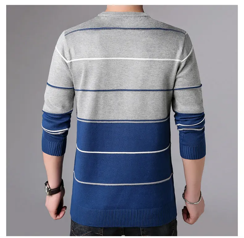 COODRONY Повседневный хлопковый мужской свитер с круглым вырезом, мужская одежда, осенне-зимний мягкий шерстяной пуловер для мужчин, Вязанная одежда с длинным рукавом B015