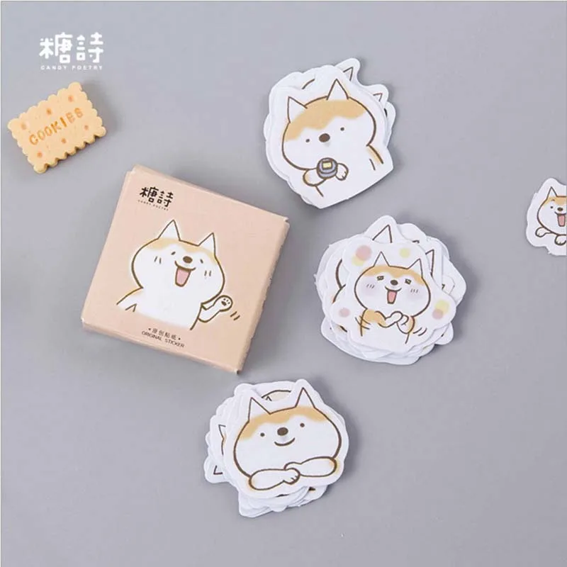 Sticker Popular cute dog yellow emoji memo note Suitscase luggage Laptop Computer Phone Freezer Envelope Bicycle TZ0108 HZ 30 | Рукоделие и
