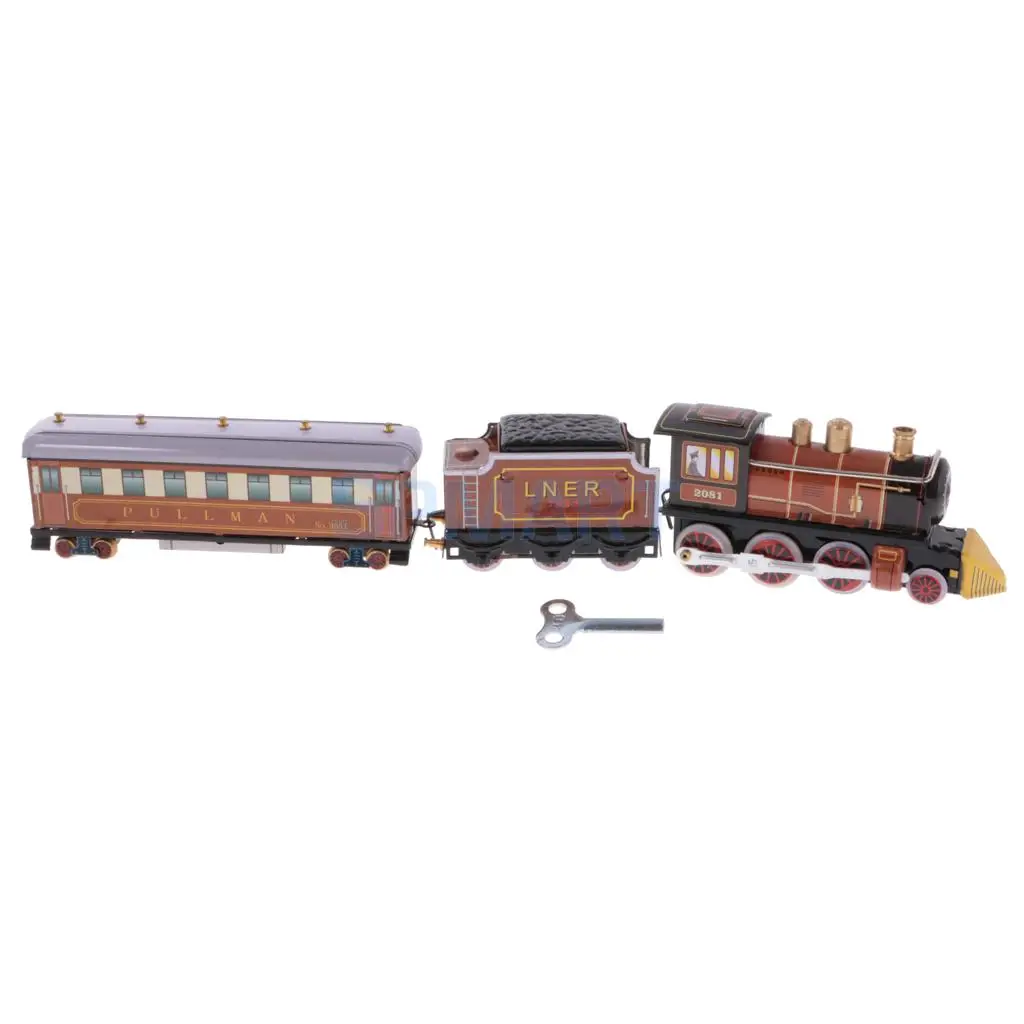 

Brown Vintage Train Model Wind-up Clockwork Tin Toy Collectible Gift for Kids/Children/Adult
