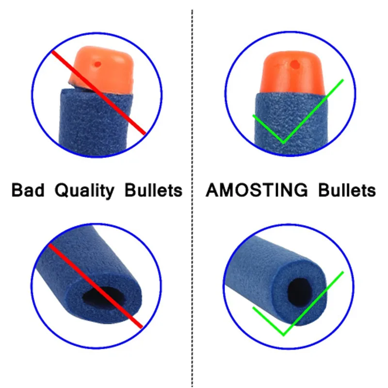100PCS Foam Soft Bullets Hollow Head Toy Gun Darts for Nerf Refill Darts 7.2cm Universal Blasters for N-strike Elite Series 100PCS Foam Soft Bullets Hollow Head Toy Gun Darts for Nerf Refill Darts 7.2cm Universal Blasters for N-strike Elite Series