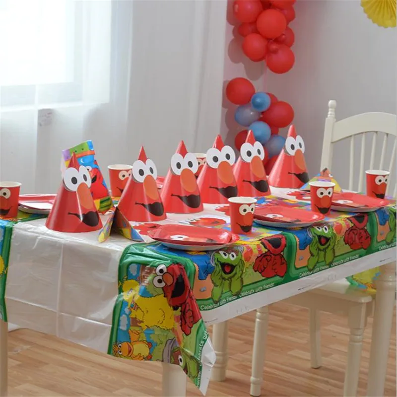 Omilut Elmo одноразовая скатерть улица морской день рождения тарелки/чашки Детские вечерние для украшения детского душа