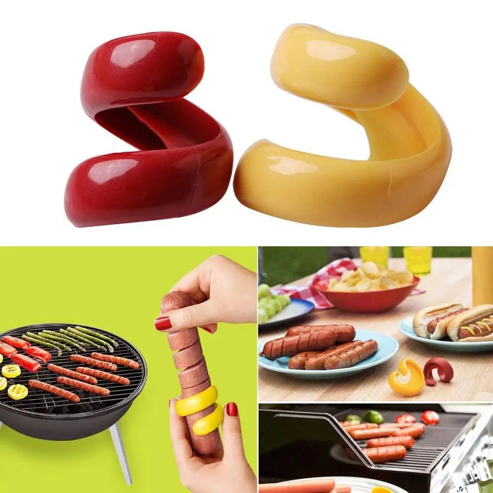 

Sausage Cutter - 4Pcs/Set Food -Grade Plastic Manual Fancy Sausage Cutter Spiral Barbecue Hot Dogs Slicer Gadget Meat Tools