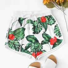 Women Print Bandage Loose Hot Pants Lady Summer Beach Shorts 0704