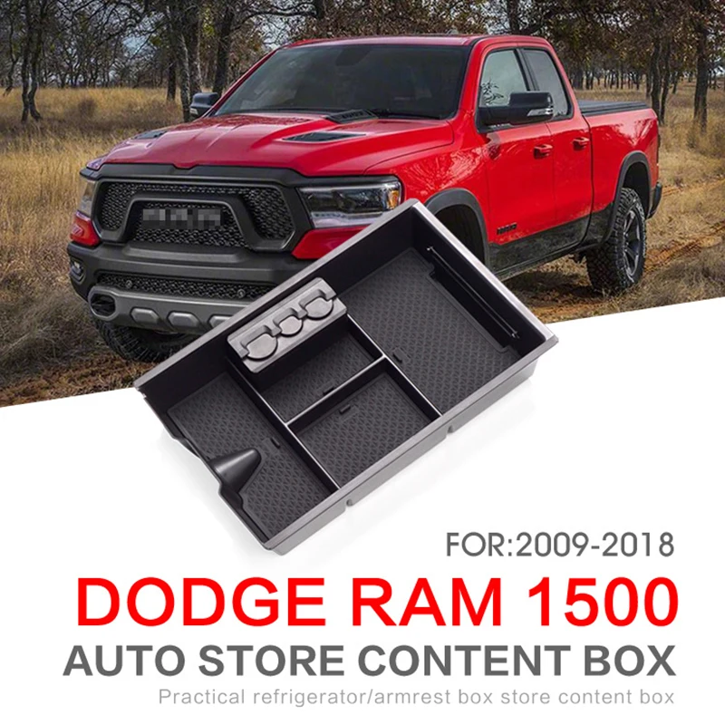 

fit for Dodge ram 1500 2009-2018 Car Armrest Storage Box Center Console Tray Retrofit Classify Storage Sort Out Box