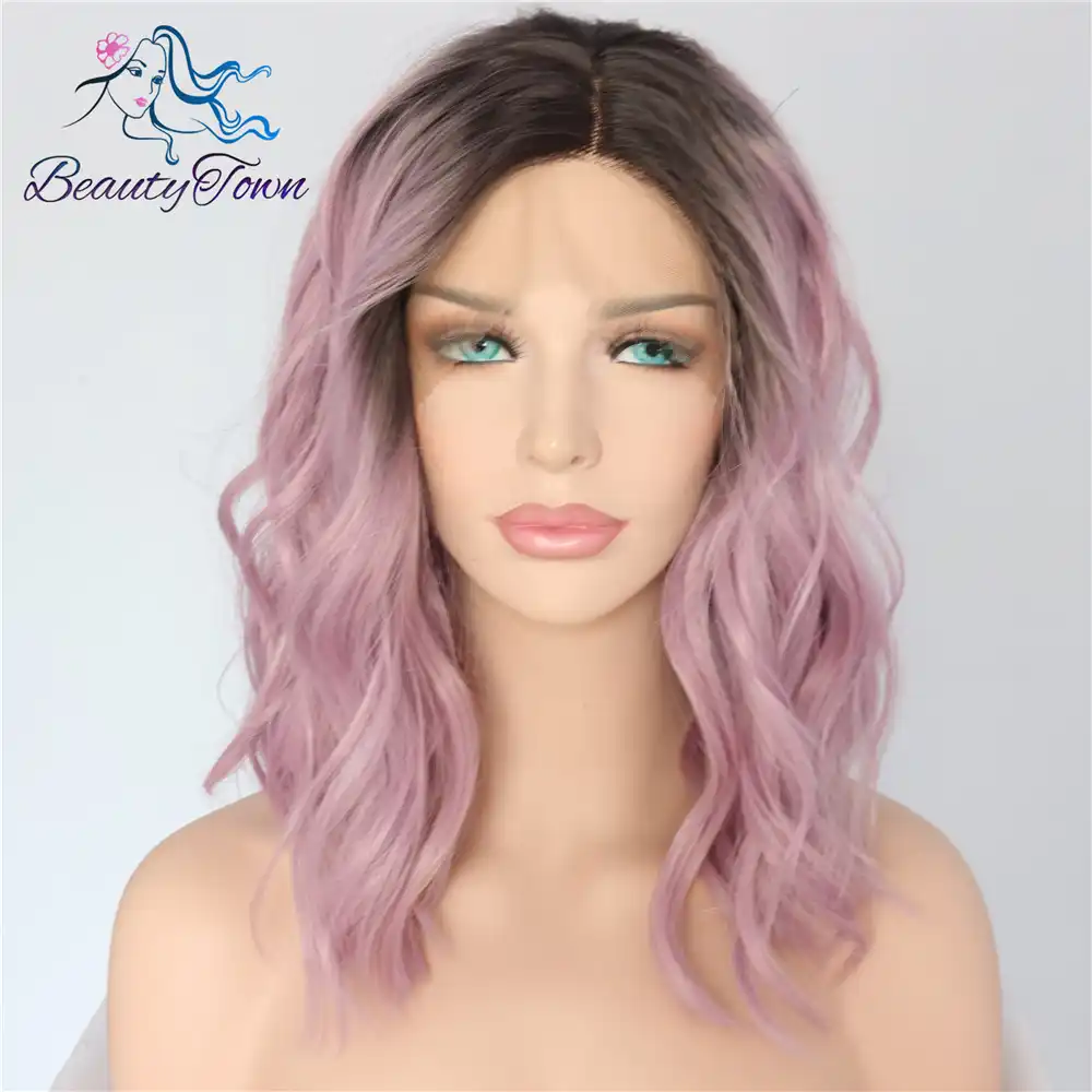 Beautytown Black Ombre Pink Short Heat Resistant Hair Anime