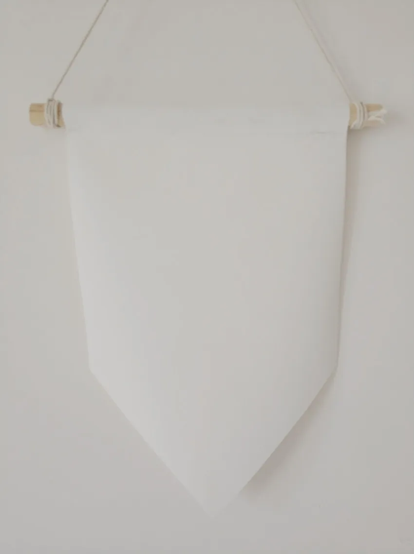 

DIY Plain wall hanging banner,customized blank canvas flag pennant,with frame