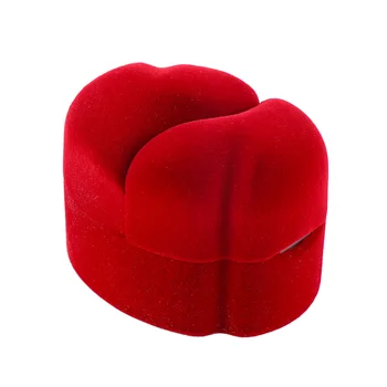

Red Velvet Red Double Open Display Case Jewelry Organizer Box Rings Earrings Small Gift Storage Box