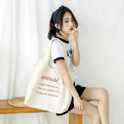 

Reusable Cotton Portable Printing Shoulder Handbag Canvas green Large Capacity Rose Storage Handbags Recycle Pouch shopping