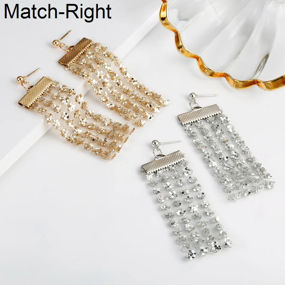 

Match-Right Women Statement Long Tassel Earrings For Women Gold/Silver Dangle Hanging Drop Earrings Pendant Female Jewelry LX052