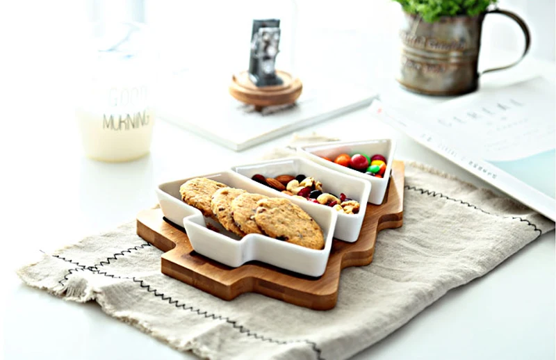 Creative Ceramics Christmas Tree Wood Tray  (20)