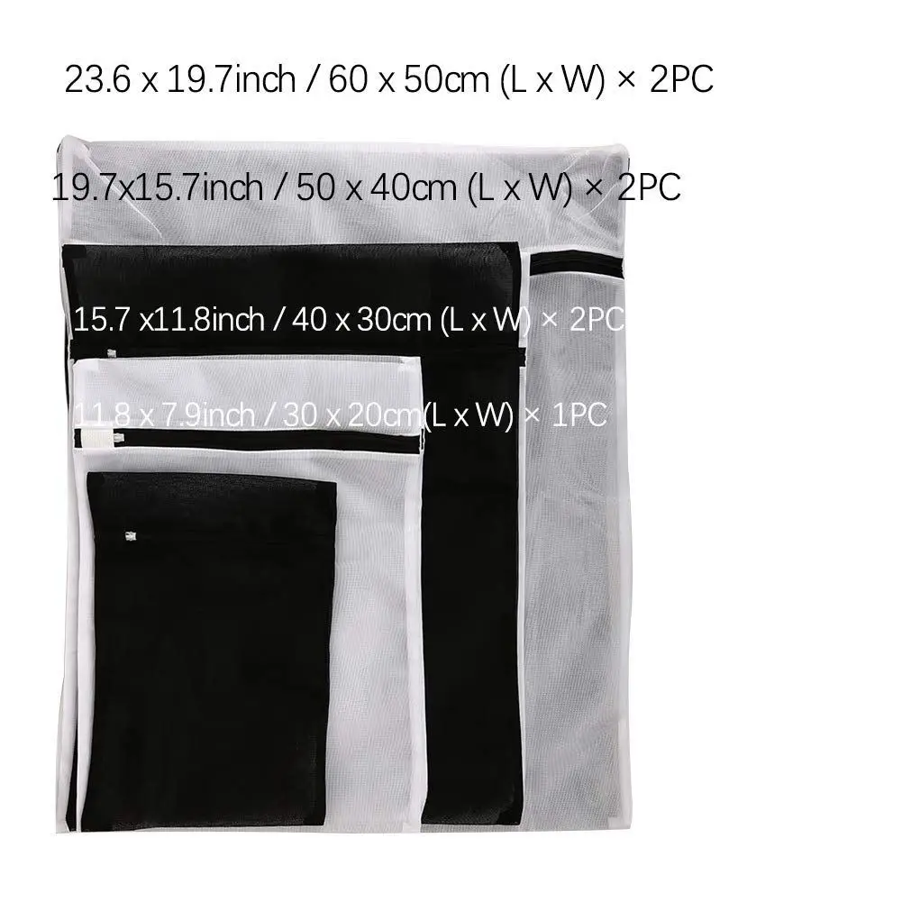 Мешки для стирки, набор из 8 прочных сетчатых мешков для стирки с застежкой-молнией для одежды, деликатные