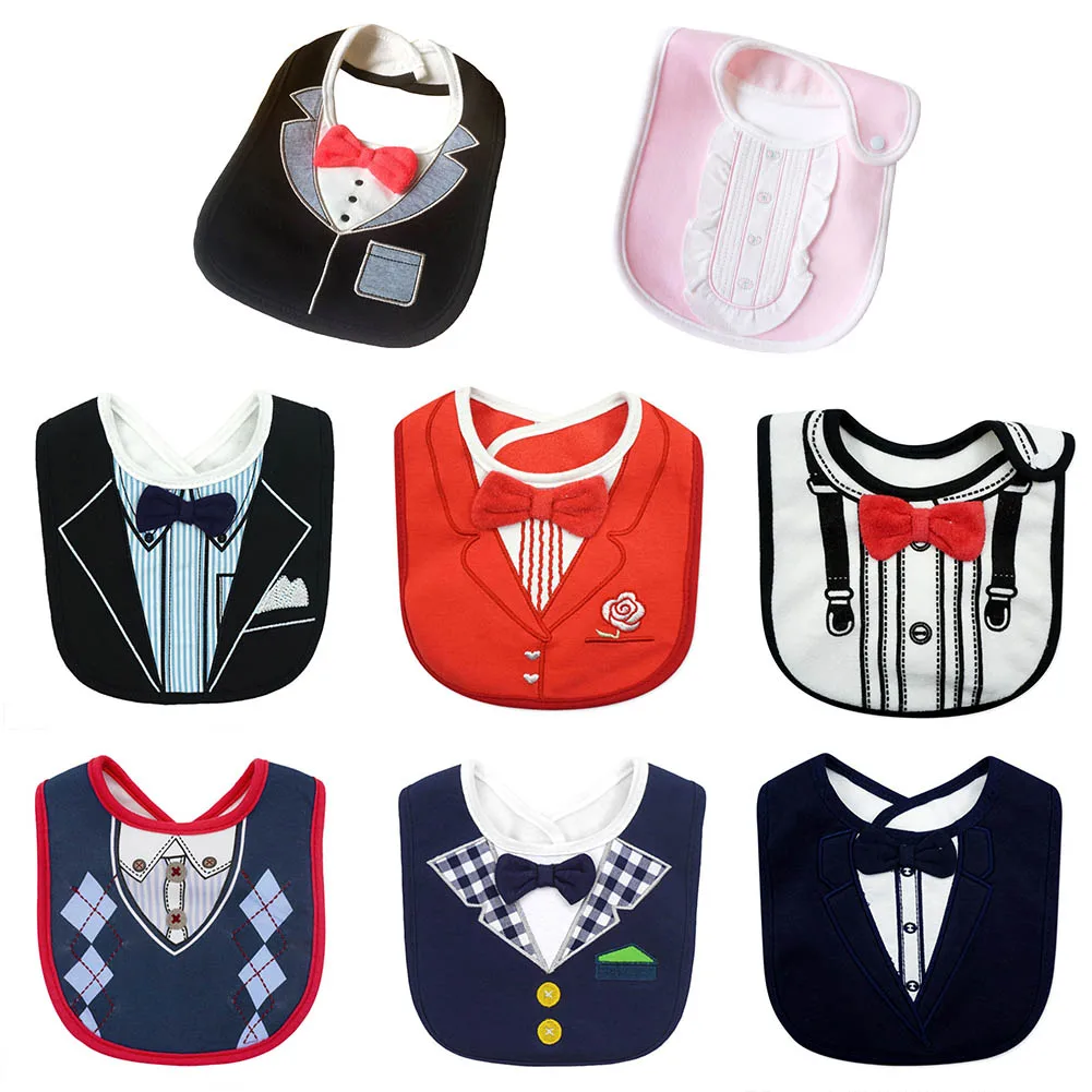 

Newborn Suit Tie Wet Wipes Removable Baby Bibs Waterproof Babys Kids Dinner Feeding Bib Saliva Towel Child Bow Tie Gentleman
