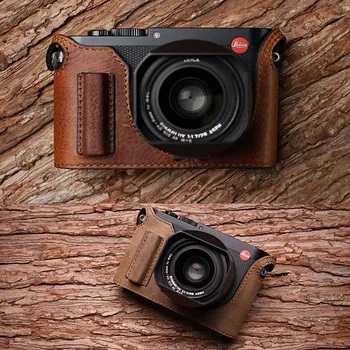 

Mr.Stone Handmade Genuine Leather Camera case Video Half Bag For Leica Q type 116 Retro Vintage Bottom Case