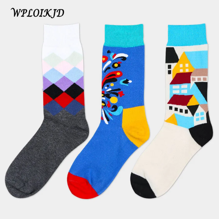 

[WPLOIKJD]Gewatteerde Jacquard lijn hit kleur business Leisure mannen sokken Mode katoenen sokken gentlemen kleurrijke