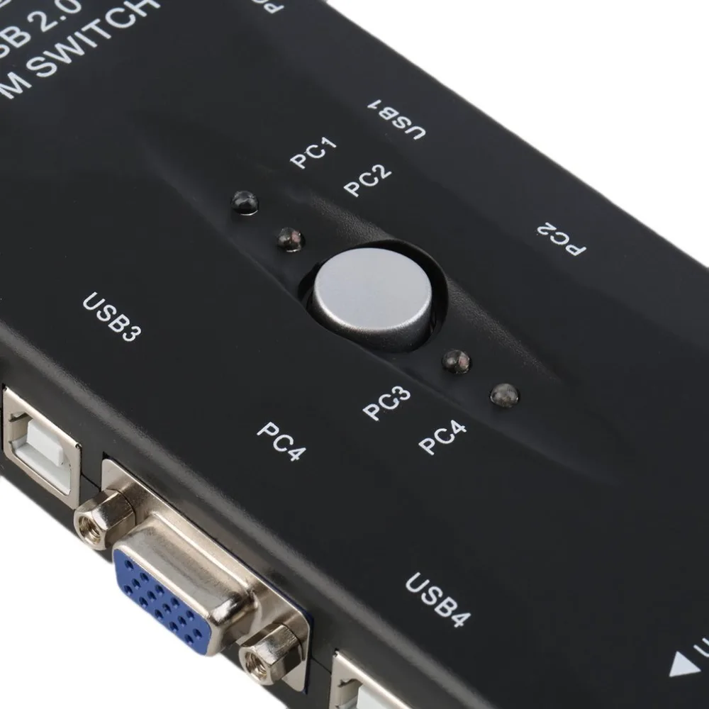 4 Порты USB 2,0 kvm-переключатель usb-переключатель Мышь/клавиатура/VGA/SVGA Распределительная коробка видео монитор обмен 1920x1440 Прямая доставка
