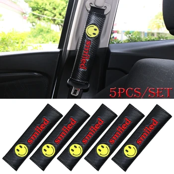 

5pcs/set Car Carbon Fiber Safety Seat Belt Shoulders Pad Truck Strap Protector Cover fit for Alfa Opel Renault bmw audi honda