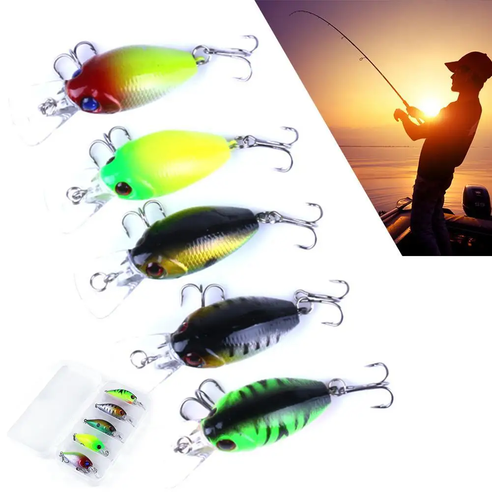 5pcs/Lot 5 Type Fishing Lures set Artificial Hard Baits Crank Baits