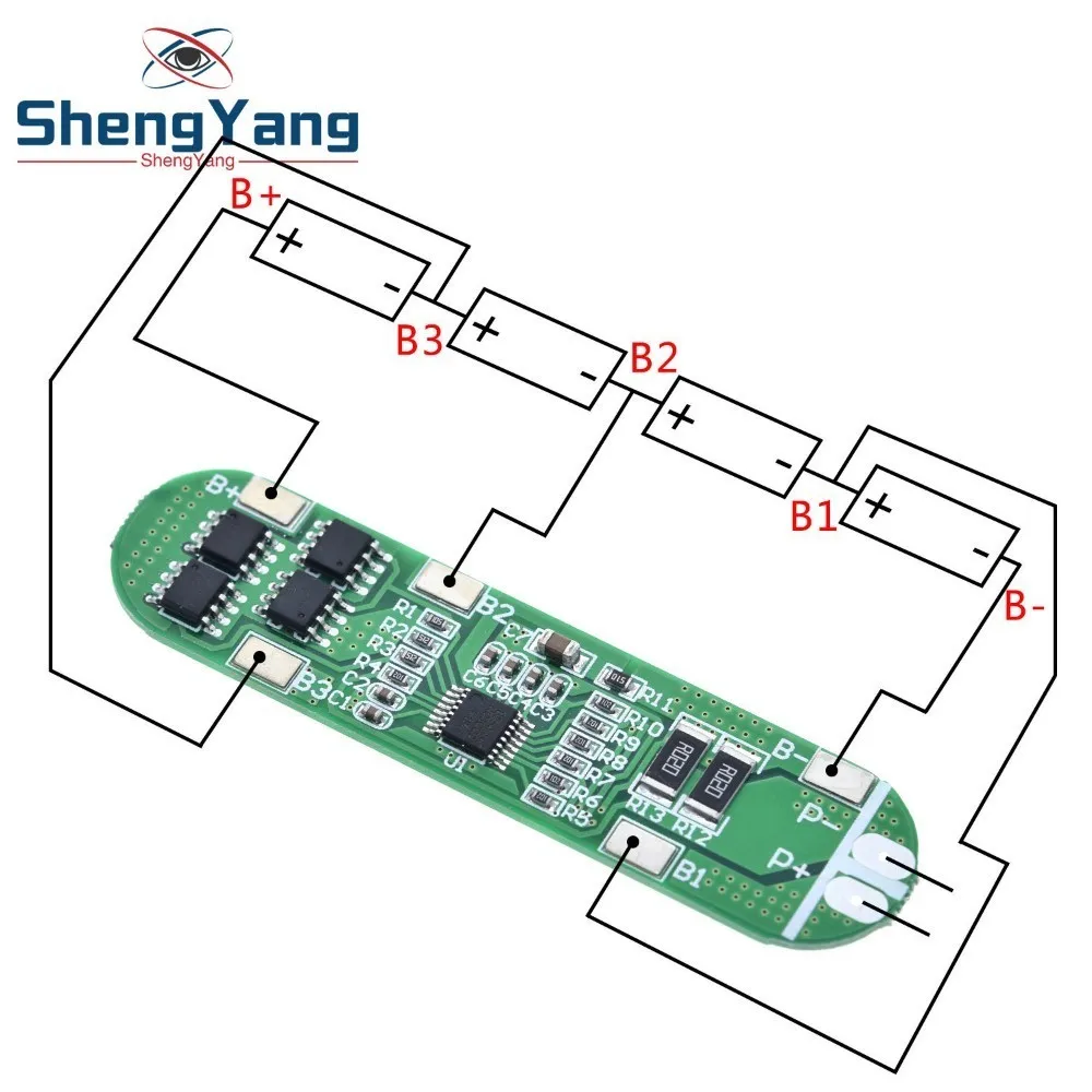 

ShengYang 4S 14.8V 12A Li-ion Lithium Battery 18650 Charger Protection Board 16.8V
