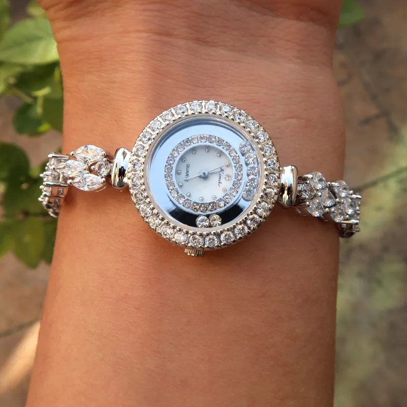 

Good Qualtiy AAA Zircon Elements Leaf Austrian Crystal Bracelet Watch for Wedding Party Fashion Jewelry Made with Wholesale