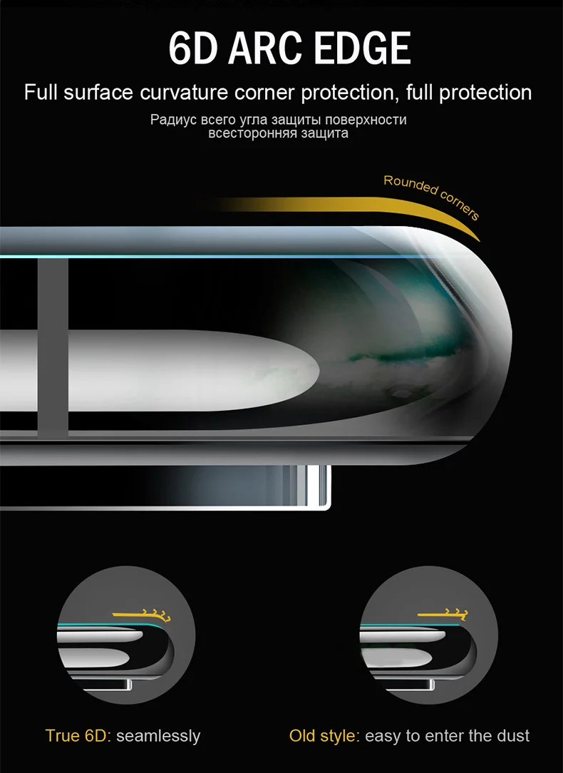 Закаленное стекло 6D на весь экран для iPhone 8, 7, 6, 6S Plus, X, стекло для iPhone 7, 8, X, 6, защита экрана, защитное стекло на iPhone 7, пленка