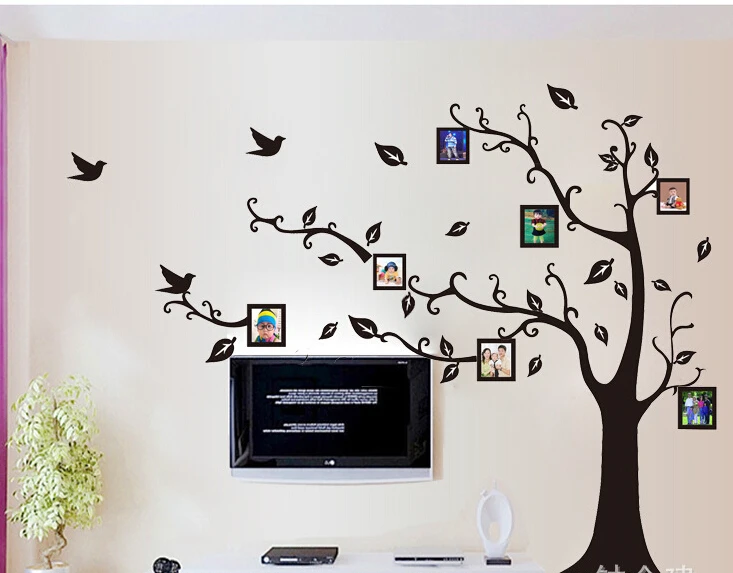 2pcs/set large size photo frame tree wall art stickers removable