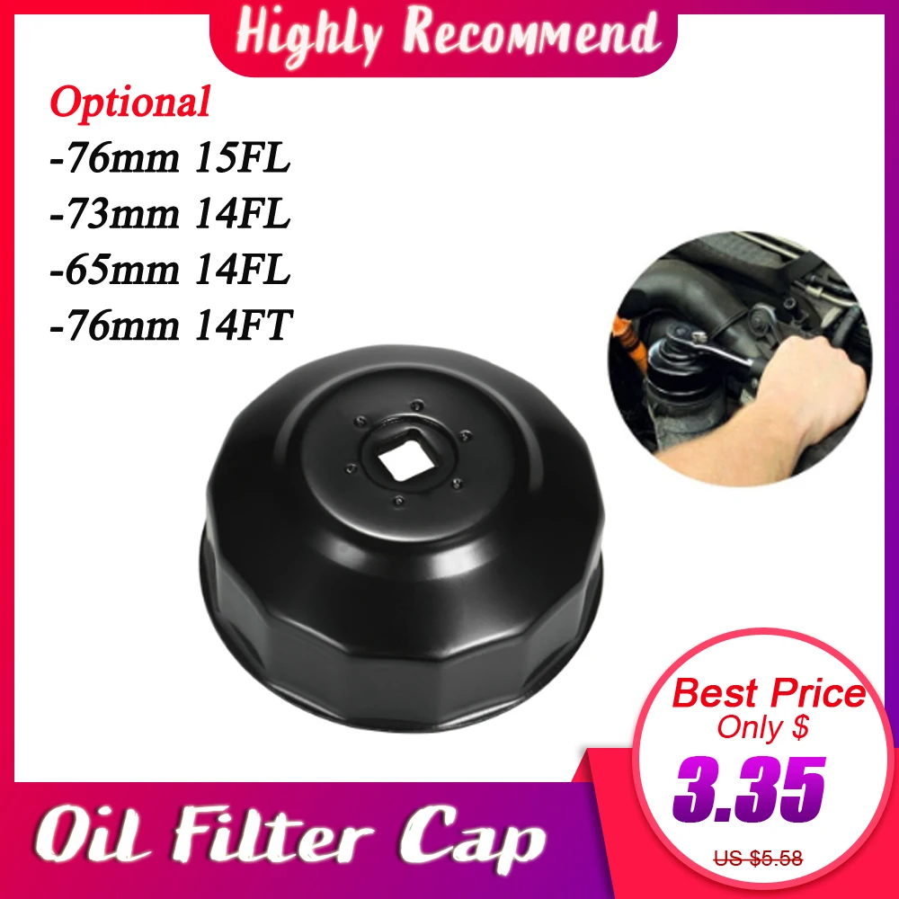 

Universal 76mm x 15 73mm x 114 65mm x 14 76mm x 14 Flutes Oil Filter Wrench Cup Socket Type Cap Remover Tool