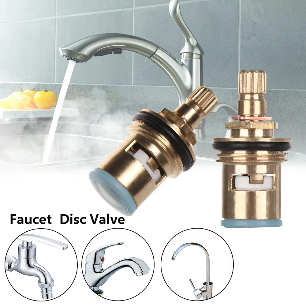 

1Pcs Replacement Brass Ceramic Disc Tap Copper Thick Ceramic Valve Spool Single Faucet Turn Hot Cold Water Core Repair Bathroom