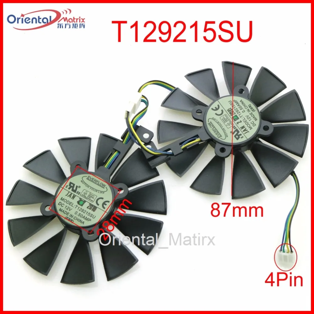 Бесплатная доставка T129215SU 12В 0.5A 87 мм VGA вентилятор для ASUS GTX1060 GTX1070 RX480 RX570