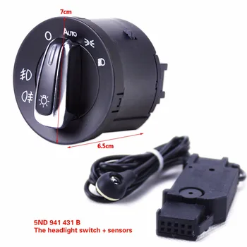 

TUKE Chrome Headlight Fog Lamp Switch Control+Phare Auto Capteur Pour VW Golf MK5 MK6 Jetta 5 Passat B6 3C Tiguan Scirocco