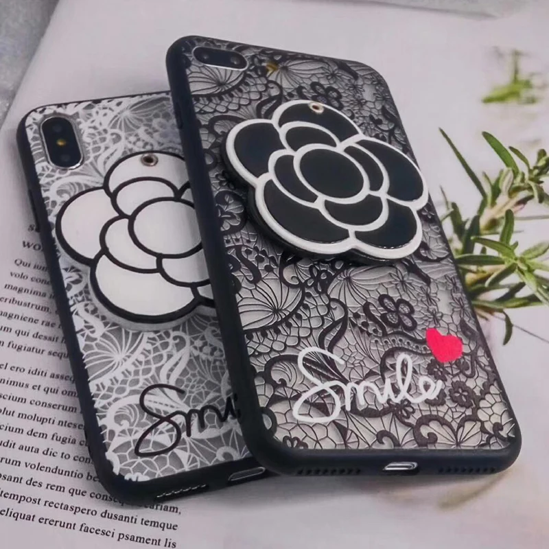 3D Luxury Flower Patterned Mirror Case For iPhone 8 7 7Plus 6 6s Case Lace Silicone Soft Case For iPhone 6 S 6s 7 8 Plus X Cover (8)