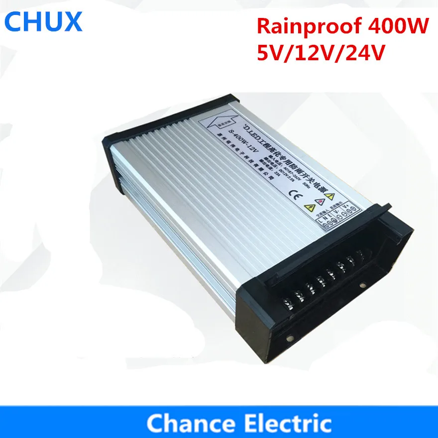 

Rainproof Switching Power supply 400w 5V 12V 24V Single output For Out door use LED strip Power supply