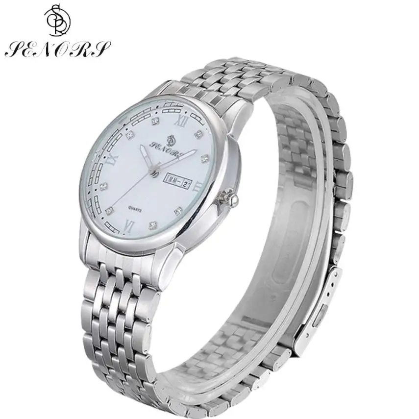 

Senors 1Pair Watches Couples Novel Design Crystal Rhinestore Watch Stainless Steel Band Quartz my20