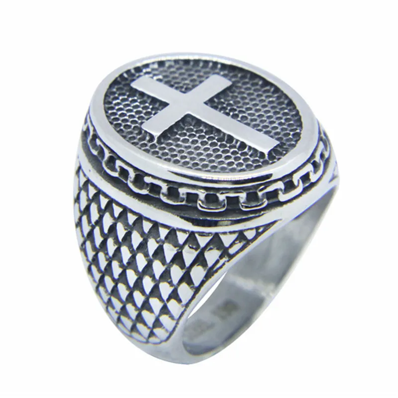 

Rany&Roy New Design Size 7-13 Cross Ring 316L Stainless Steel Jewelry Hiphop Style Biker Jesus Cross Ring