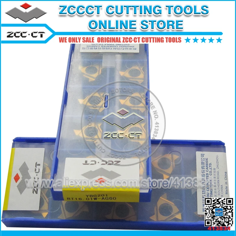10pcs RT16.01W AG60 YBG201 16ER insert ZCC thread cutter cnc metal tool