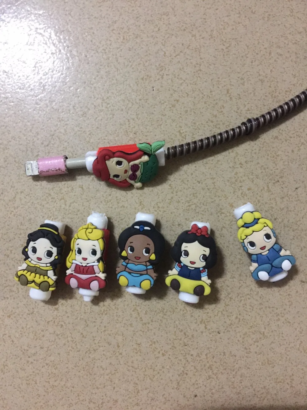 

100Pcs Cute Princess Cable Protector Charger USB Cable Winder For Apple IPhone For Smartphone cable protector Cord