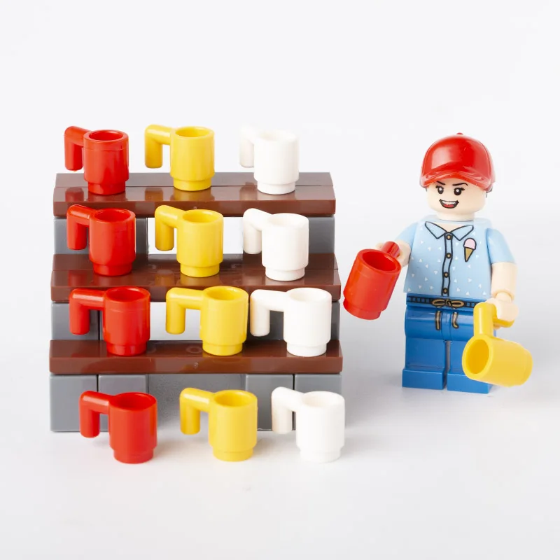 

City Accessories Mug Building Blocks Food Utensil Beer Cup Figure Parts Bricks Assemble Toy Compatible LegoINGlys Plate Friends